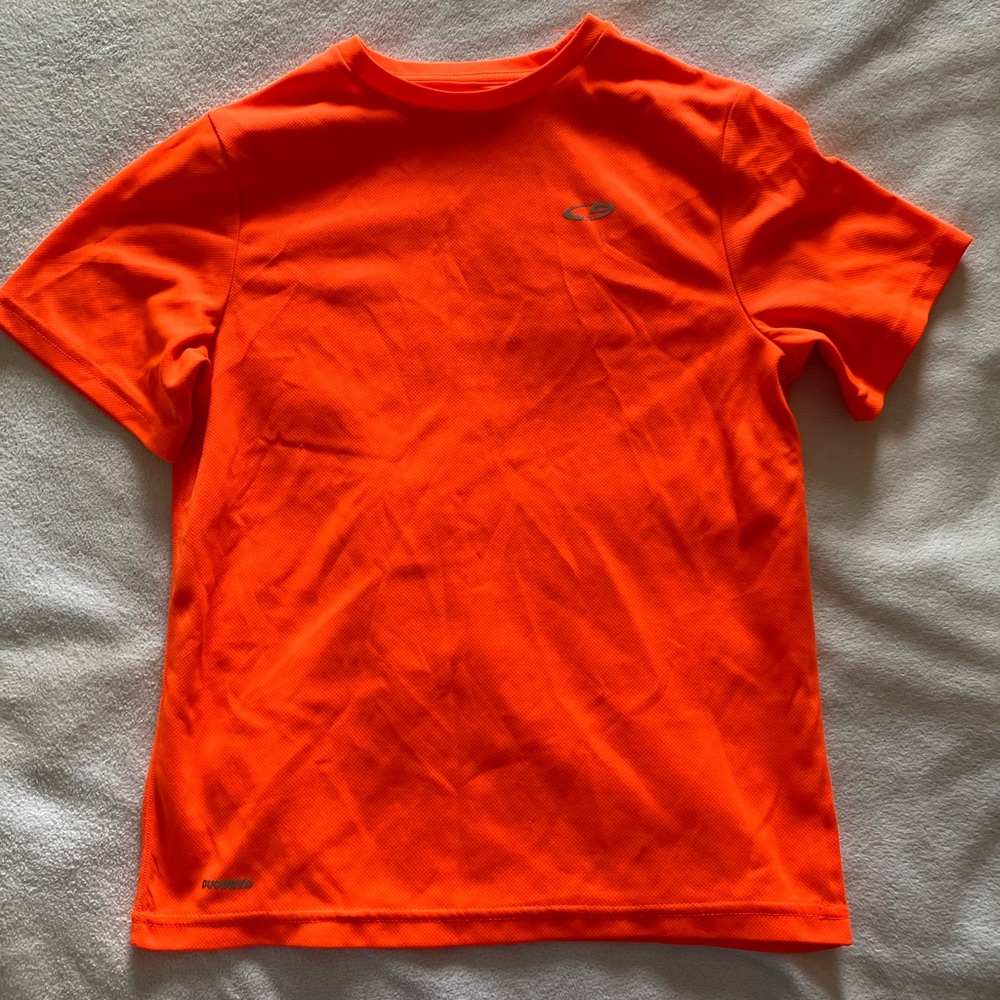 Neon orange with gray tags lightweight top for boys size 8-10